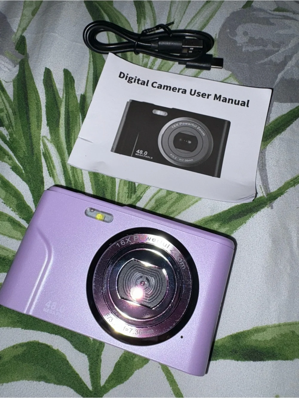 Compact Lavender Digital Camera with 16X Zoom